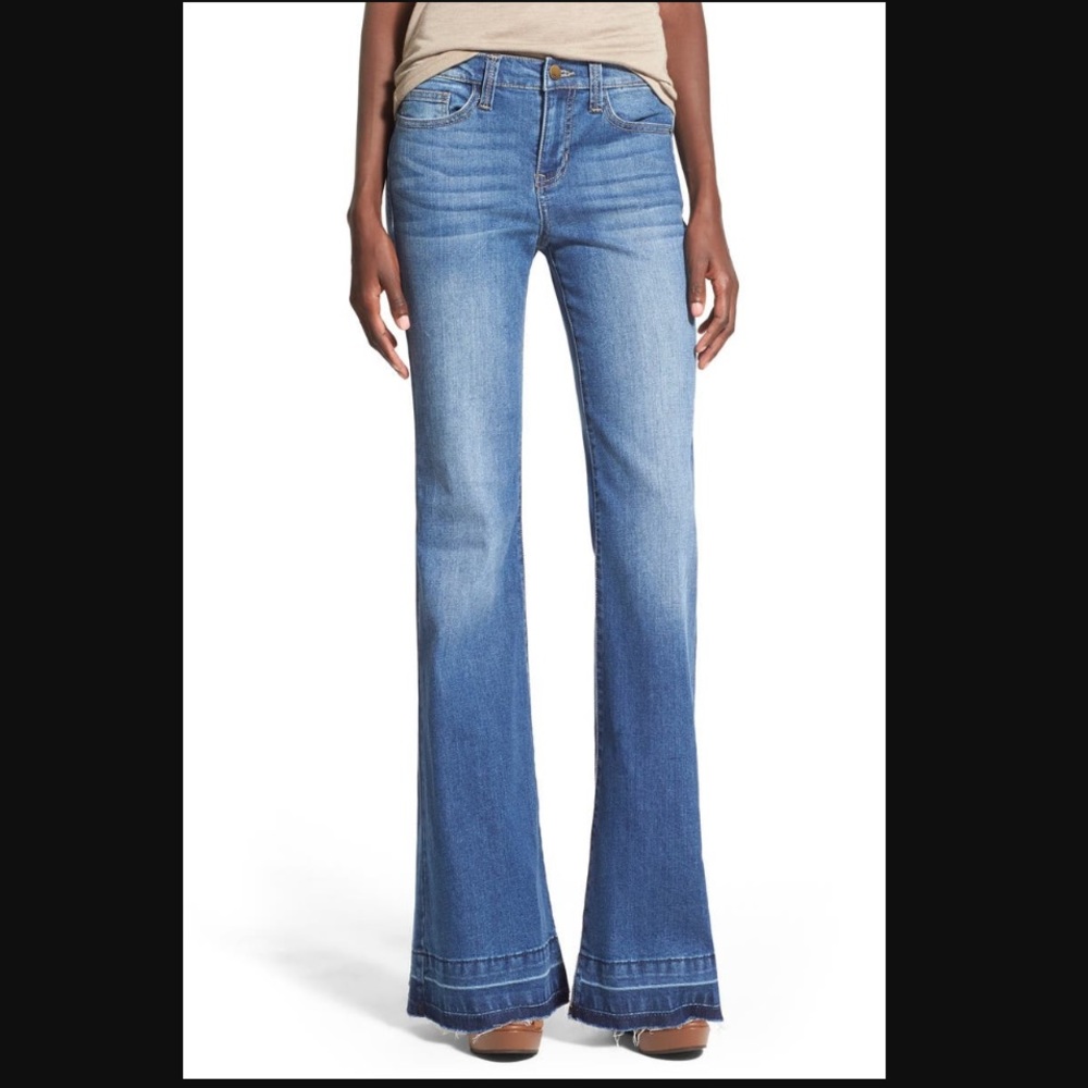 L’Agence frayed flare jeans